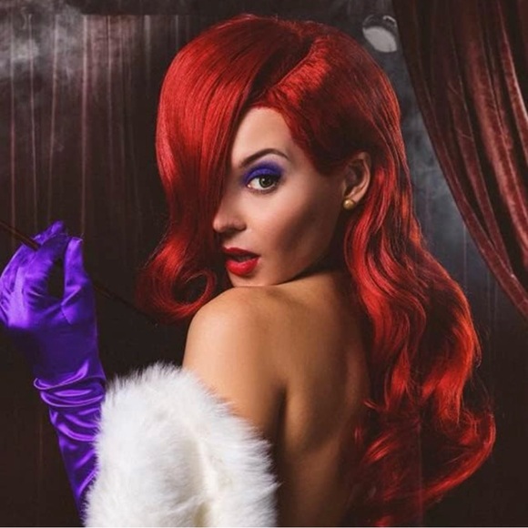 Jessica Rabbit Costume Dress with Gloves, Wig Included!!! - Picture 8 of 16